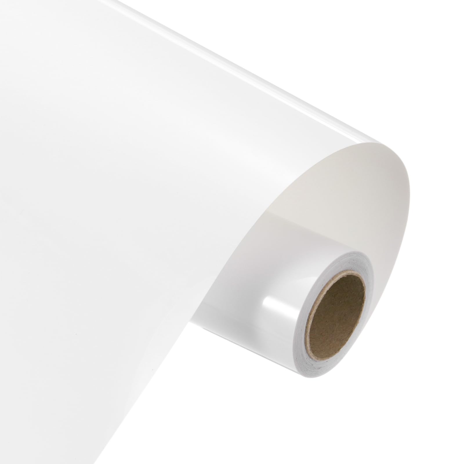 sourcing map Heat Transfer Vinyl Roll, 12" x 9.8ft HTV Iron on Transfer Vinyl for T-Shirts Craft Cutter Cutting Machine, Easy to Cut and Weed (White)