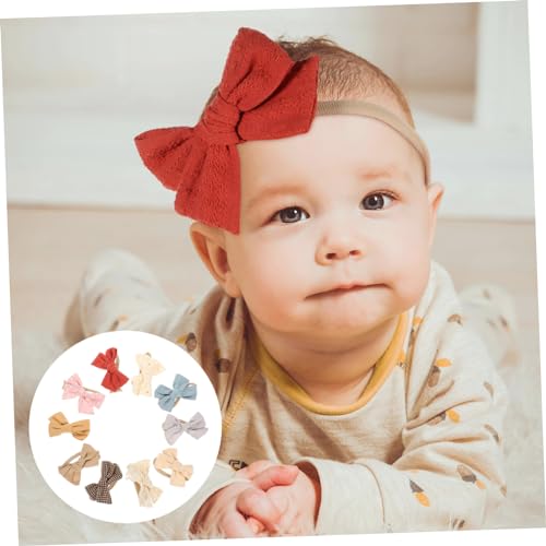 BESPORTBLE 10Pcs Headbands Pure Cotton Bow Hairbands Soft Dot Newborn Hair Accessories for Festivals and Daily Wear4