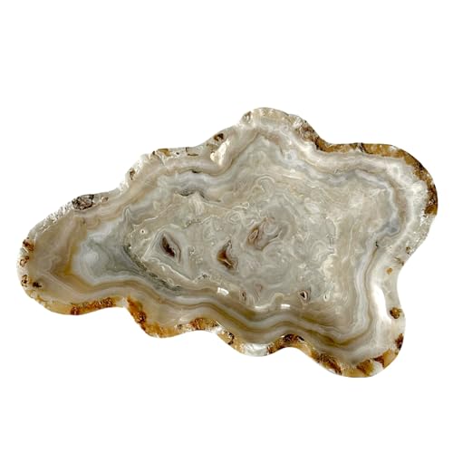 Centro de mesa de ónice italiano con veteado natural de 30 cm 2