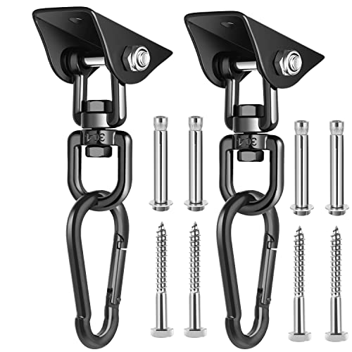 La mejor comparación de Columpios de porche los mejores 10. 50 Velomill - Juego de columpio para porche, 360° giratorio de 1200 libras de capacidad para columpio de porche, hamacas, silla oscilante (paquete de 2)