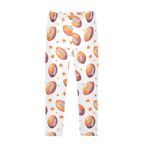 ALAZA Girls' Leggings Children's Yoga Pants Skinny Printed Dance Rugby Star Football Comfortable 4T