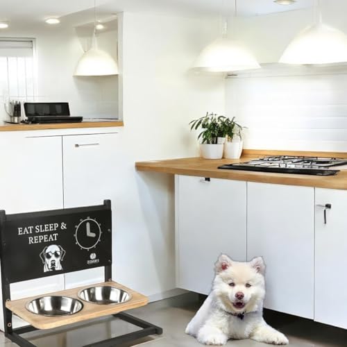 Ziemer´s - Erhöhter Hundenapf -für Hunde – Premium Hundenapf für Haustiere – Perfektes Hundezubehör für Ihr Pet – Ergonomischer Napf für mittlere und kleine Pets - 2X 600ml Näpfe aus Edelstahl