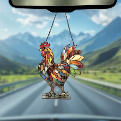 Image of Rooster Acrylic Ornament Gift for Rooster Lovers Christmas Wall Decor
