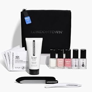 LONDONTOWN Discovery Set, Vegan Chip-Resistant Long-Lasting Nail Lacquer, Whipped Cloud Hand Cream, 2.5 fl oz, Conditioning lacquer remover pads.