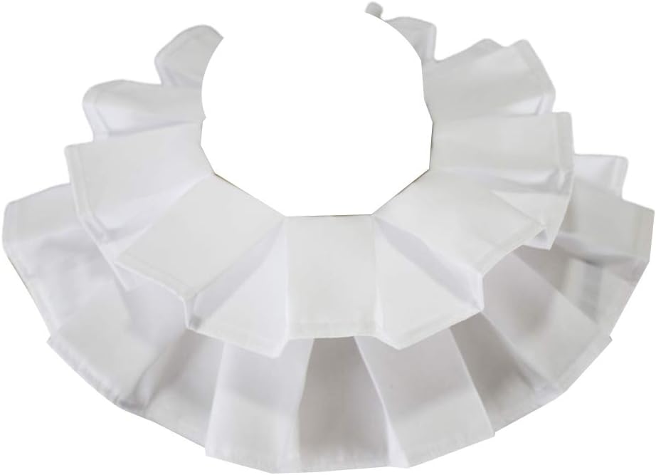 Womens Vintage Renaissance Cotton Ruffle Fake Collar Victorian White Neck Ruff