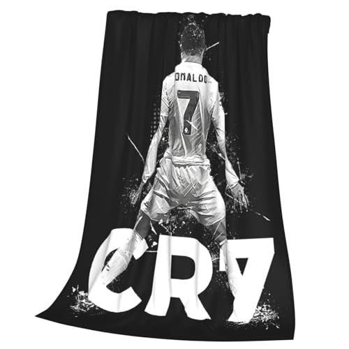 Soccer Blanket #7 CRI-Stiano Ro-Naldo Blanket Soft Cozy Fleece Throw Blanket for Kids Boys Girls Gifts Plush Fuzzy Flannel Blankets and Throws for Sofa Couch Travel Office 50X40