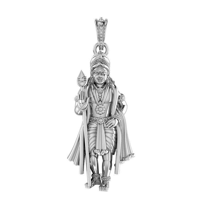 Pendentif Dieu Kartikeya en argent sterling 925 médaillon de taille S pour homme et femme