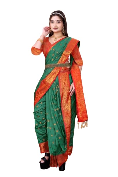Paishvai Nauvari Cotton Silk Saree | Maharashtrian Marathi Style ...