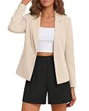 luvamia Women Blazer Jacket Womens Blazer Single Breasted Light Beige Blazer for Women Casual Office Outfits 2026 Size Small Size 4 6