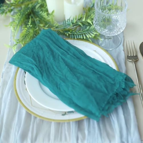 Servilletas de tela Tableclothsfactory pack x5 peacock teal miniatura 2