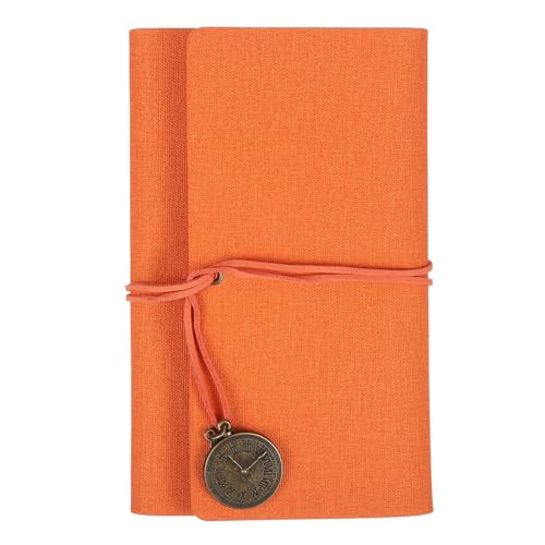 Carnet en cuir PU A6 PATIKIL de qualité supérieure avec reliure vintage orange