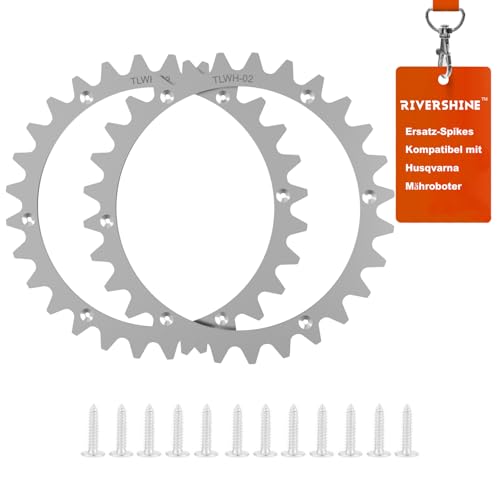 RIVERSHINE TLWH-03 - Picos de acero galvanizado compatibles con Husqvarna Automower 305/310/315, robot cortacésped, tamaño de rueda de 215 mm, para mejorar la tracción, robot cortacésped con 12