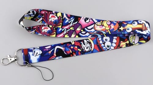 Pinstant The Amazing Digital Circus Pomni the Jester Cartoon Animated TV Show Web Series 17.7" Neck Lanyard Keychain Holder ID Badge Mobile Phone Pin Strap