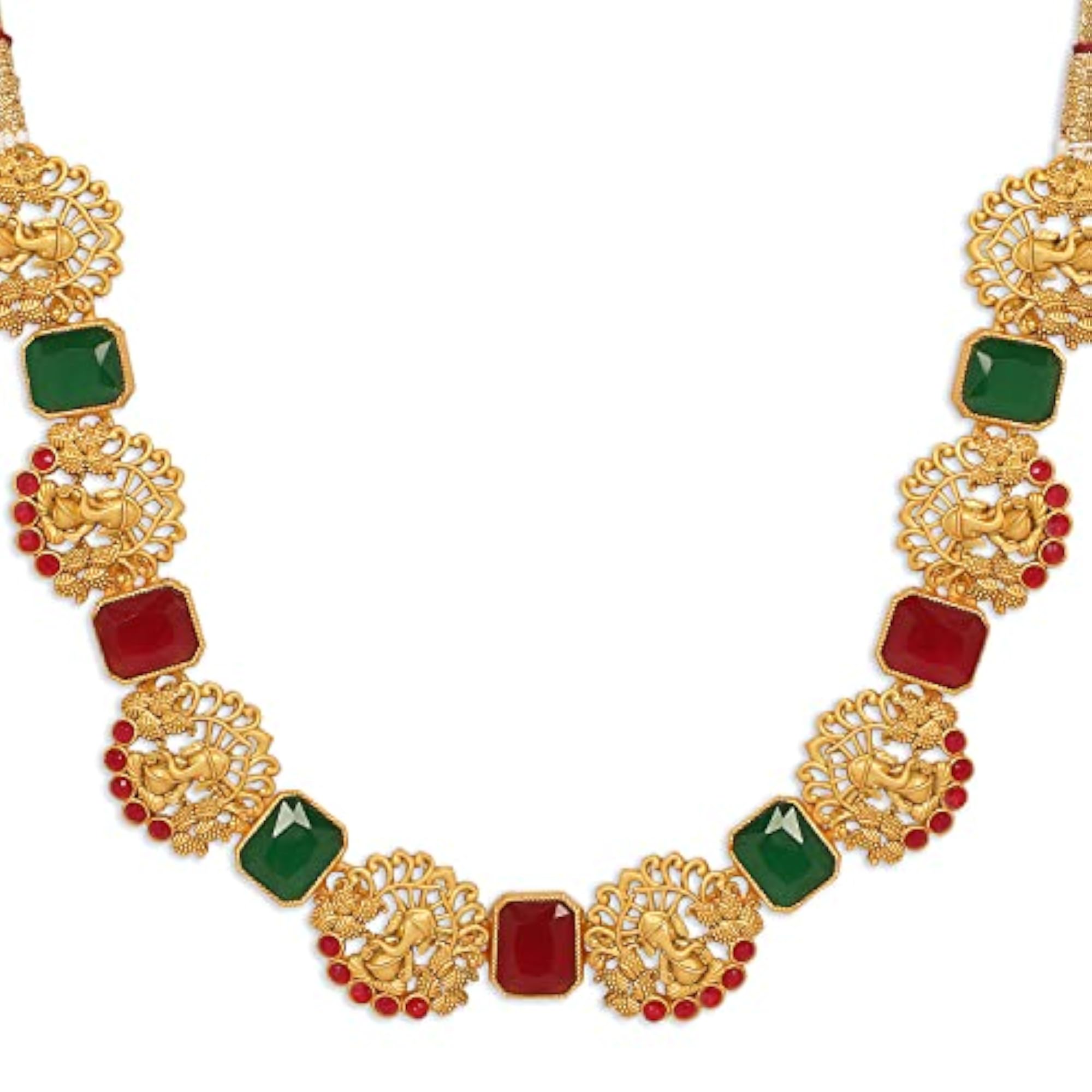 Matte Plated Goddess Saraswati Temple Jewellery Set