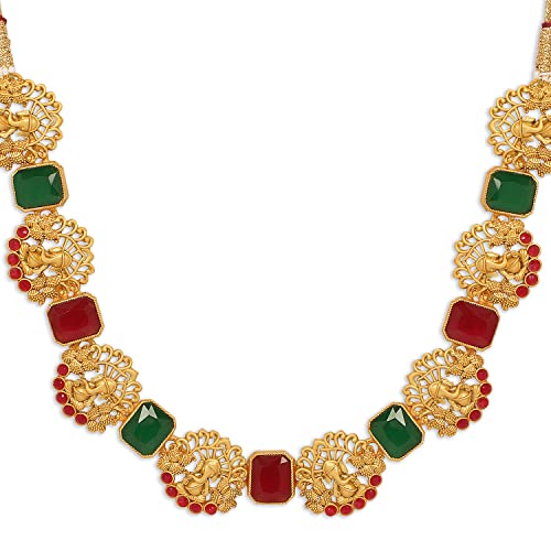 Matte Plated Goddess Saraswati Temple Jewellery Set