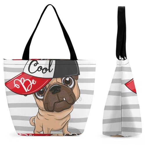 Sac à main pour femme Chien Hip Hop grand sac bandoulière voyage