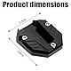JNNJ Motorrad Ständerverlängerung, Motorrad Seitenständer Kickständer Seitenständervergrößerungsplatte CNC Aluminium Pad, Verschleißfest Motorradzubehör(Schwarz)