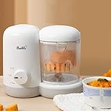 Bable Baby Food Maker Steamer and Blender- 2-in-1, Baby Food Processor Ease to Steam Chop Vegetable Nuts Meat to Puree Soup Juice Mushes, One-Hand Control, Quick Clean, Mini Size with Safe Material