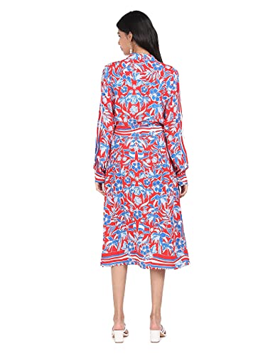 Image of Tommy Hilfiger Women's 59% ECOVERO, 41% Viscose A-Line Below The Knee Casual Dress