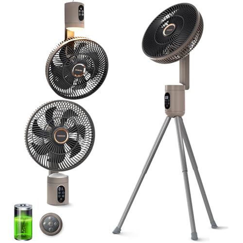 YOKEKON Outdoor Gazebo Fan for Patio, Rechargeable Cordless Oscillating Fan with...