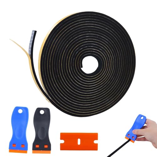 5m Joint Plaque De Cuisson Induction, 5m X 7 mm X 2 mm Joint Porte Étanche EPDM Adaptateur Induction Plaque, Mousse Autocollante Avec 2 Petit Grattoir pour Gazinière...