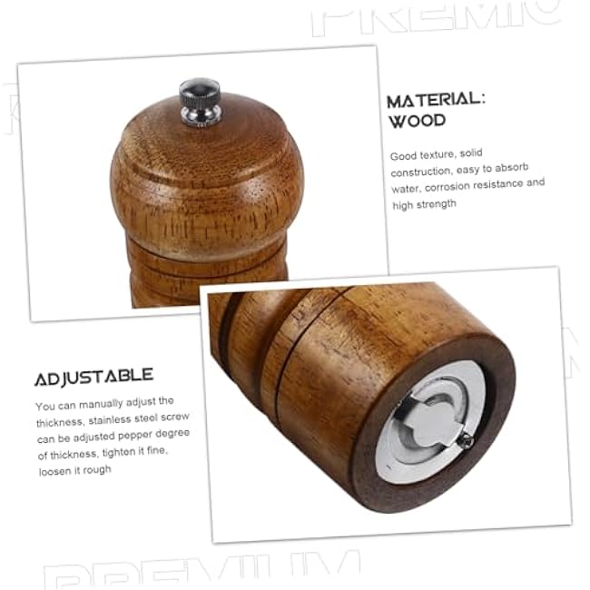Wooden Pepper Grinder Mill Hand-cranked Oak Spice Tool with Solid Construction Easy to Clean for Home Cooking and Kitchen Use