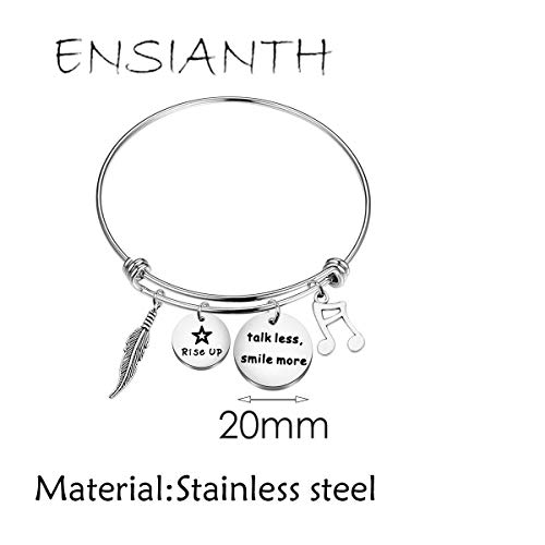 ENSIANTH Musical Inspired Gift Rise Up Talk Less Smile More Theater Jewelry Gift for Her Theater Drama Lover Bracelet2
