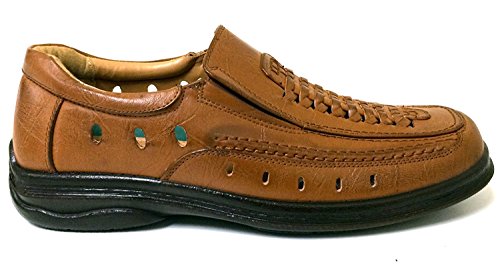 A1V2751B Men's Dress Sandals Closed Toe Elastic Gores Huarache Loafer Slip-on Casual Shoes Black, Tan2