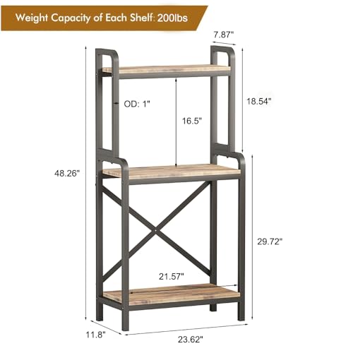 Image of KaKaBB 5-10 Gallon Fish Tank Stand, Upgrade Heavy Duty Aquarium Stand with 3-tier Storage Shelf Fits Turtle Tank, Reptile Tank
