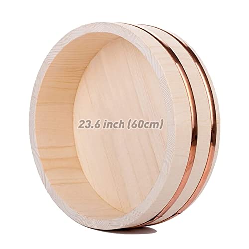 Large Japanese Wooden Hangiri Sushi Rice Mixing Bowl Tub for Sushi Restaurant Sushi 23 inch/60cm Diameter