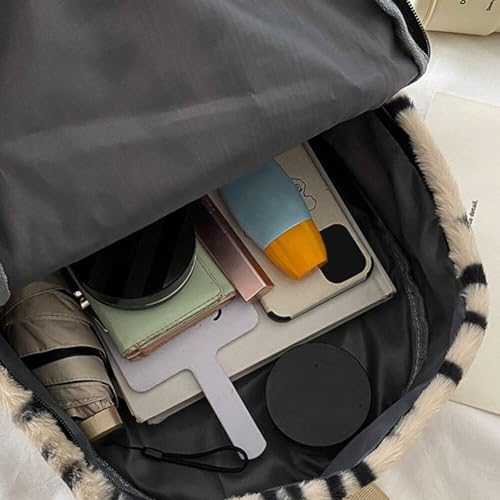 Mini sac à dos en peluche léopard au format compact et grande capacité - 8