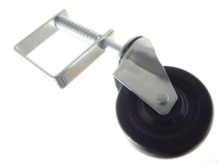 Tech Team #716 - Rueda giratoria de puerta con resorte, rueda plana de 4 pulgadas, soporte de 125 libras, ajuste automático de altura, giro de 360