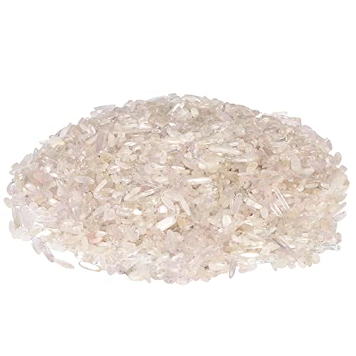 mookaitedecor 1lb Natural Kunzite Crystal Tumbled Stones Chips Bulk