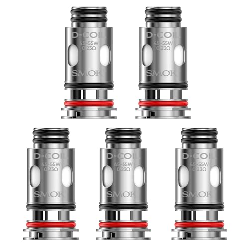 Smok D-Coil Meshed 0.23ohm Coil (45-55W,Best 50W) Dual Meshed Coil Fit SUPA Empty Pod/TF-D Subtank Tank/X-PRIV SOLO Kit, DTL Vaping -5 pcs,No Nicotine (Smok D-Coil Meshed 0.23ohm)