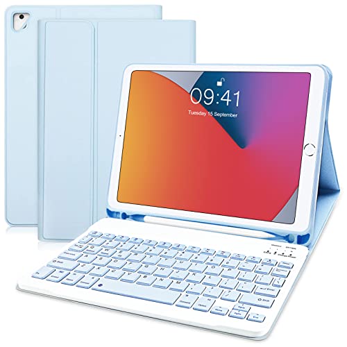 Tastiera magistralmente rimovibile: per la nostra custodia per iPad da 9,7 pollici con un design separato con magnete a flip, tastiera Bluetooth wireless rimovibile con custodia ibrida magnetica che trasforma il tuo iPad Tablet in un laptop altamente performante e facile da usare. Bellissimi tasti di cioccolato della tastiera iPad 6a/5a generazione e iPad Air 1/air 2 ti forniranno un'esperienza di digitazione fluida e confortevole. Comodo per scrivere a casa, in ufficio o all'esterno.
