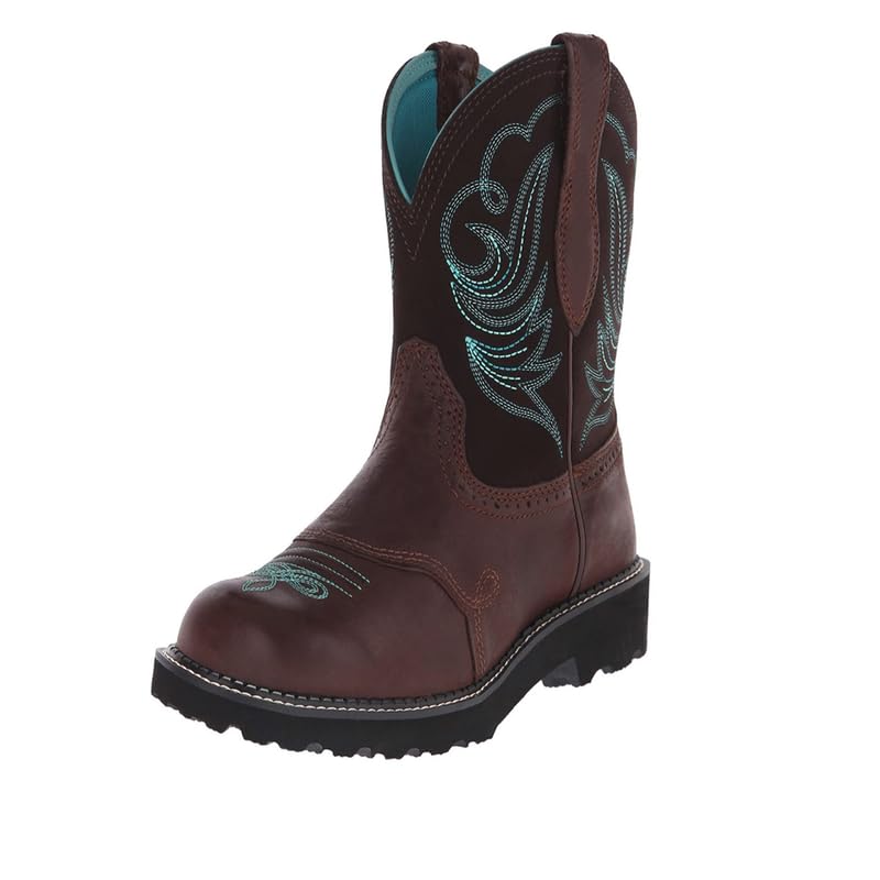 Women's Western Cowboy Boots - Unique Embroidered Brown Country Boots With Chunky Heel Design - Mid Calf Boot2