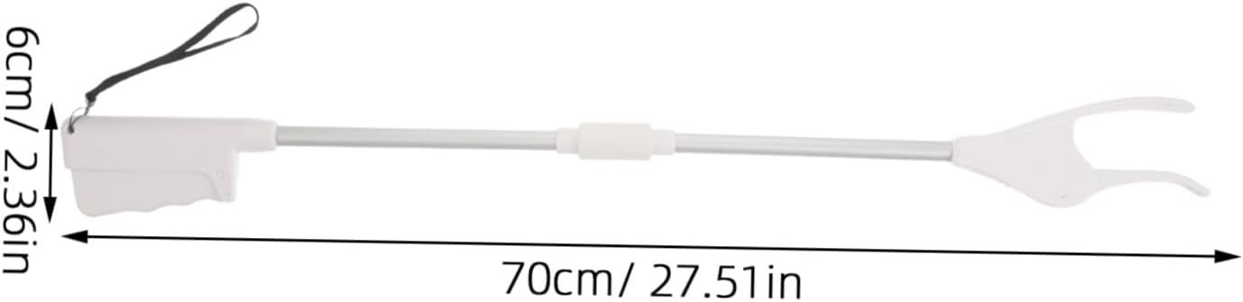 MAGICLULU Long Handle Grabber Reacher Tool for Seniors and Pregnant Women, 28-inch White Reaching Aid with Hand Strap for Trash Pickup and Daily Item Retrieval