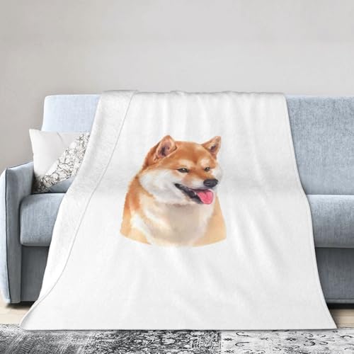 毛布 ブランケット 大判 高密度 柴犬 いぬ 犬柄 多機能 フランネル 極細繊維 軽量 超柔らか 暖かい エアコン対策 おしゃれ 暖かいフランネルは 洗濯 毛玉防止 しわ防止が可能です 76×102cm