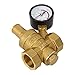 Brass Water Pressure Regulator, Adjustable with Gauge Meter, Durable Pressure Reducer for Home Industrial Equipment, Versatile for Various Water Systems