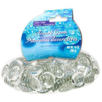 Greenbrier Intl Clear Glass Accent Gems, 2-14-oz. Bags