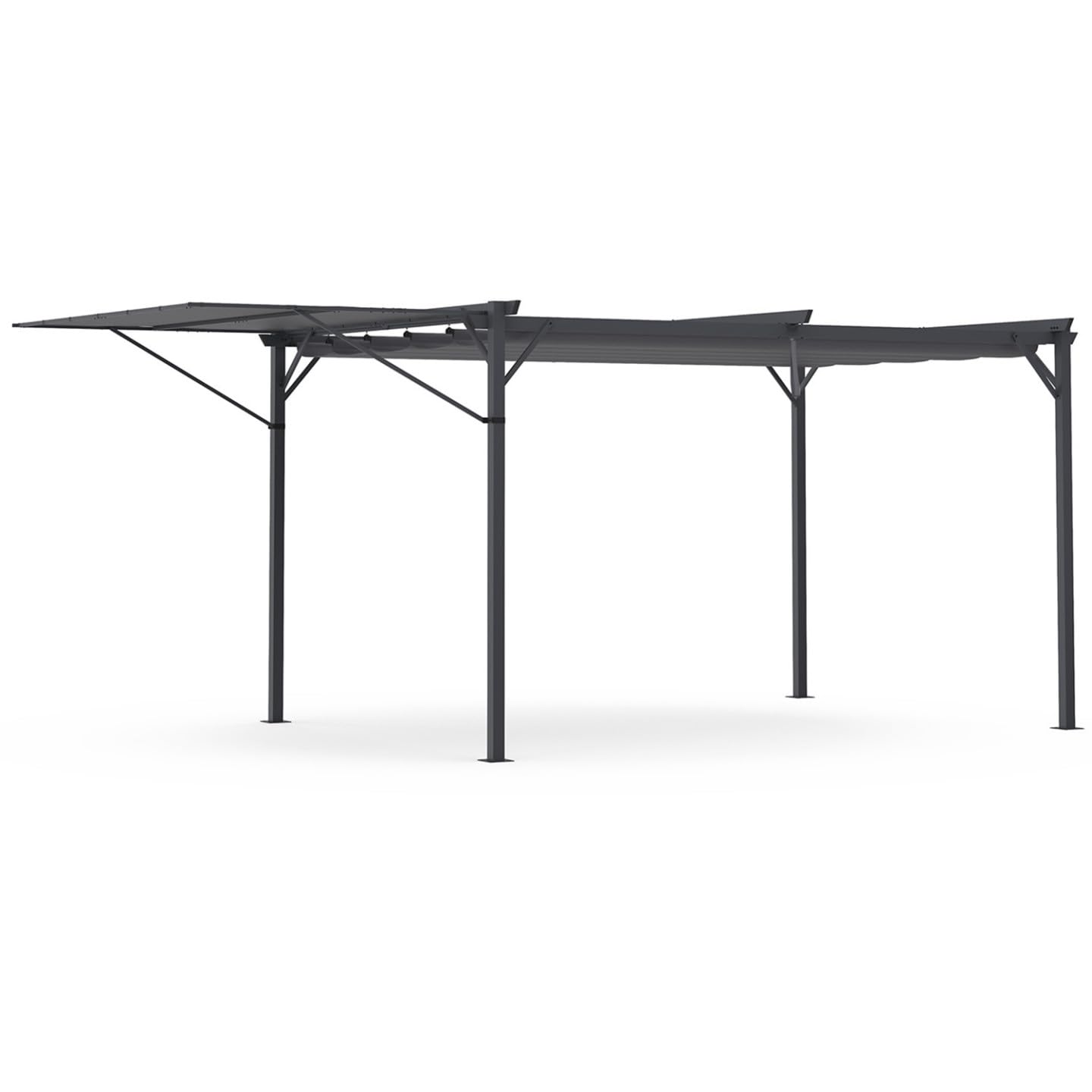 IDMarket - Pergola édition Originale auvent réglable et Toit rétractable 3x4M Gris Anthracite