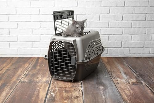 Petmate Dog Crates for Small Dogs & Cat Carriers, Two-Door Plastic Pet Kennel, Top & Front Loading, Made in USA, 24" For Pets Up To 15 lb, Pearl Tan | Plastic pet kennel made in USA, for small pups and kittens, dual entry design, great for travel and vet trips, easy access - Image 6