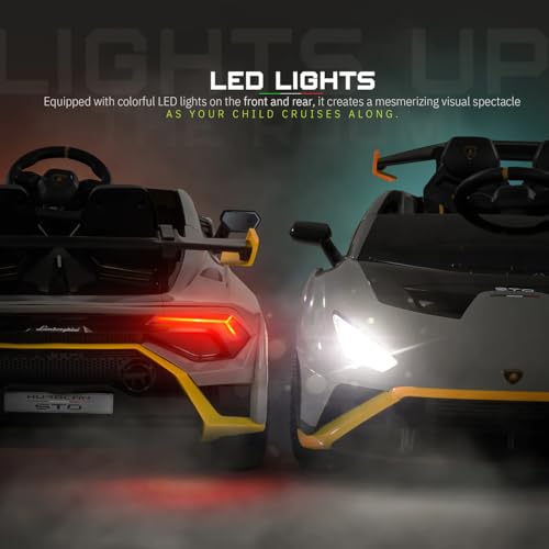 Image of Kawaii Kids Licensed Kids Rideon Car | Toyota Legender | Lamborghini | Manual Plus Remote Control | Lights and USB Music Player | Kids Age - 1-5 (Lamborghini, Grey)
