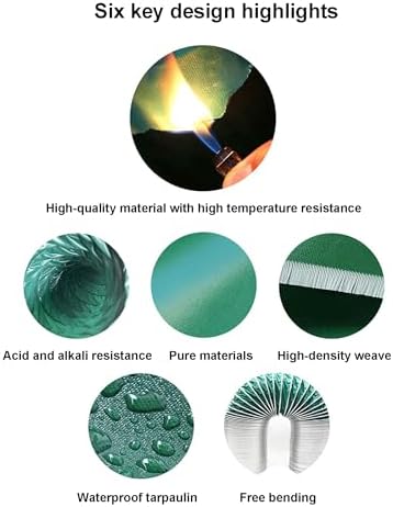 Portable 8m Flexible Ventilation Duct, Commercial Air Duct Tube for Industrial Dryers, Outdoor Vent Pipe Hose for Workshop & Kitchen, 400mm Diameter