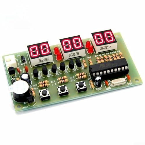 Kit de reloj digital, módulo de temporizador electrónico de 12 V con contador de cronómetro de alarma, bajo consumo de energía preciso para proyectos aficionados
