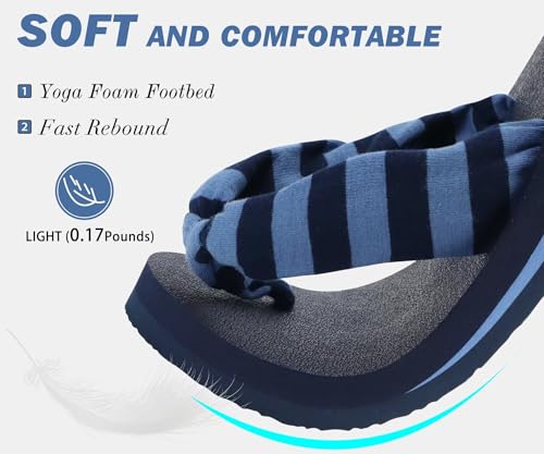 Image of KuaiLu Flip Flops for Women with Arch Support Summer Beach Thong Sandals
