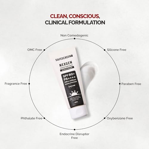 Image of CHOSEN SAFESCREEN NEXGEN SPF 60+ Moisturizing Sunscreen | 10-Hour Water Resistant Sunscreen with Blue Light Protection | For Dry Skin | 60ml