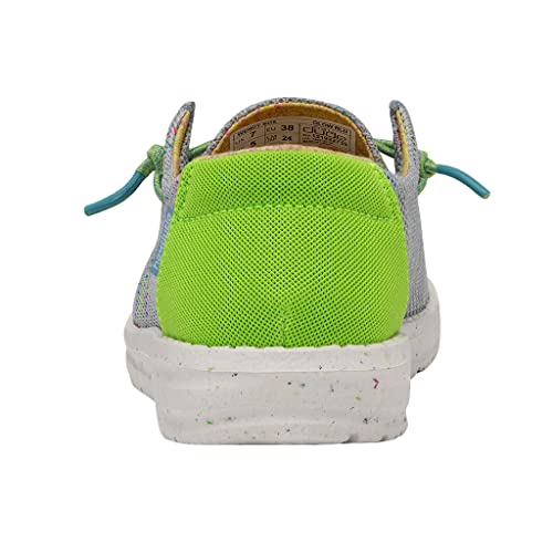 Image of HEYDUDE Women's Wendy Sox Glow Blu Size 7 | Women's Shoes | Women's Lace Up Loafers | Comfortable & Light-Weight