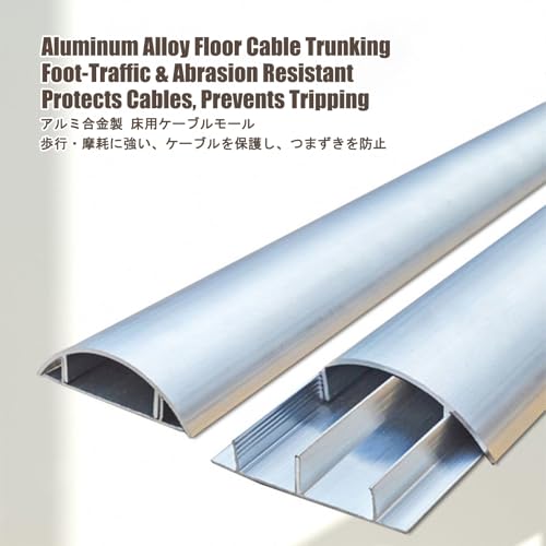 Cubrecables para piso, cubre cables de suelo, previene tropiezos; apto para TV, oficinas, hogar y escritorios (No. 6, 1 m) miniatura 3