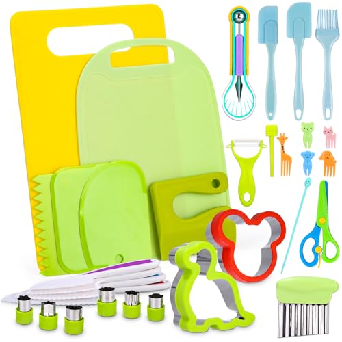 Azyvum Kit Sécurité Couteau 38 Pièces pour Couper et Cuire des Fruits ou Légumes À partir de 2 ans